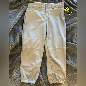 NWT Wilson Grey Short Boys Baseball Pants SzL